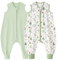 Looxii 2er Pack Baby Sommerschlafsack mit füßen 0.5 Tog Schlafsack Baby 100% Baumwolle Baby Schlafsack für Kinder 4-6 Jahre Jungen Mädchen 100 cm Green Forest