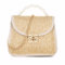 XFSRG Sac à Main Femme Pochette en Paille Tissée pour Plage d'Été Embrayage Soirée Sacs à Bandoulière avec Chaîne Idéal pour Fête Mariage et Vacances (Blanc)