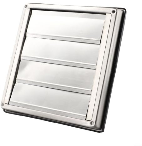 Jotekonoby Edelstahl-Abluftventilator-Abdeckung, Schwerkraft-Grill, 1,2 cm, Außenwand-Abluftventilator-Abdeckung für Heimwerker, Küche, Bad, Garage, Dunstabzugshaube (100 mm)