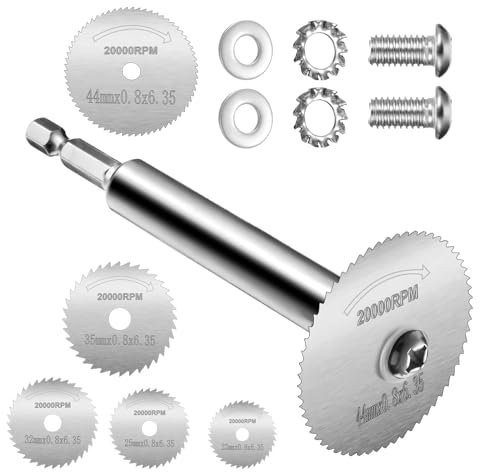Sägeblatt Kreissägeblatt Set, Hochgeschwindigkeitsstahlklingen für Multifunktionswerkzeuge für Rotationswerkzeug, Mini Kreissägeblatt zum Schneiden von Holz, Kunststoff und Metall, 5 Stück