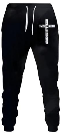 Namufeitrade Jesus Kreuz 3D-Druck Damen/Herren Jogger Jogginghose Retro Lustiges Workout Gym Kordelzughose mit Taschen