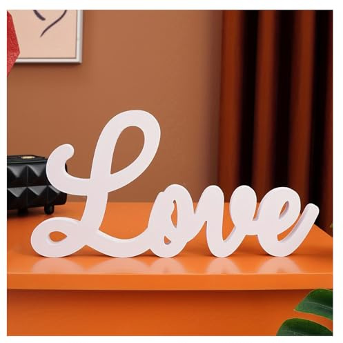 Pmnzdy Love Schriftzug Holz Zum Hinstellen Buchstaben Holz Tischdeko Deko Aufsteller Wohndeko Holzbuchstaben Love Dekorative Hochzeit Liebesschilder Liebesdeko Wohndekoration Weiß1#