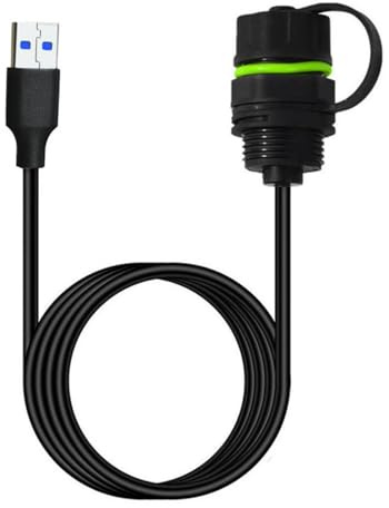 WWHJR Câble USB 3.0 étanche à montage sur panneau - Coupleur USB 5 Gbit/s - Transfert de données et charge rapide - IP68 - Utilisation industrielle en extérieur