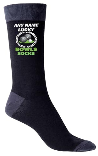 Print4U Lucky Bowls Personalise With Any Name Men's Black Socks Gift For Him