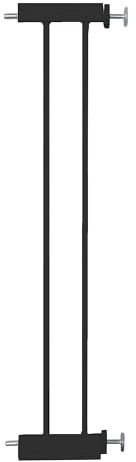 roba Anbauteil für Türschutzgitter 14 cm - Erweiterung für Tür- & Treppenschutzgitter easySafe + aus Metall - Verlängerung bis zu 110 cm - Zubehör ohne Bohren montierbar - Schwarz