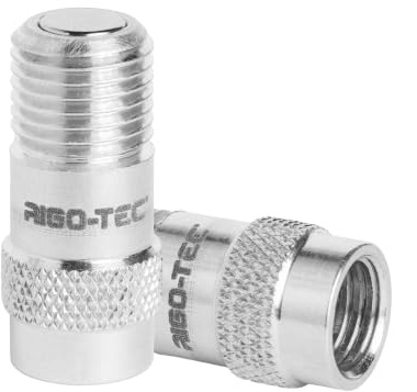 AIGO-TEC CSV-Capless Speed Valve, Fahrradventil-Adapter Umrüstset von Französisch auf Schrader, Tubeless-kompatibel, kappenlos, passend für Fahrrad, E-Bike & MTB, für gängige Luftpumpen & Kompressor