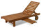 Furinno Tioman Outdoor Hartholz Sonnenliege mit Ablage, holz, Natürlich, 59.69 x 59.69 x 30.48 cm