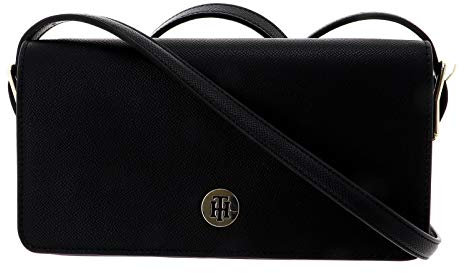 Tommy Hilfiger Damen Honey Flap Crossover Umhängetasche Schwarz (Black)