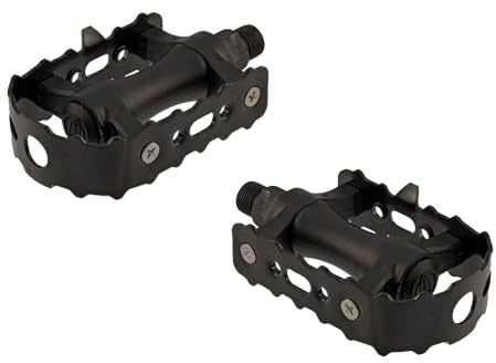 Ecovelò AXPEBI06 Pair Black Pedals 9/16 Steel for MTB Mountain Trekking City Bike Bicycle Non-slip