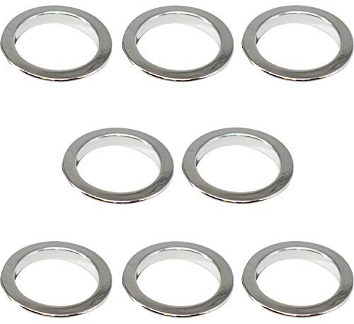 Trimming Shop Occhielli per tende da 40 mm, forma rotonda, in plastica, per finestre, tende della stanza, porte, sfondi, forniture fai da te, colore argento, 8 pezzi