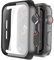 Misxi [2 Pezzi] Nero Cover Apple Watch Series 6 / SE/Serie 5 / Series 4 Con Vetro Temperato 44mm, Custodia Rigida iWatch Protezione Totale Ultra Sottile HD Clear Pellicola Protettiva Per Apple Watch