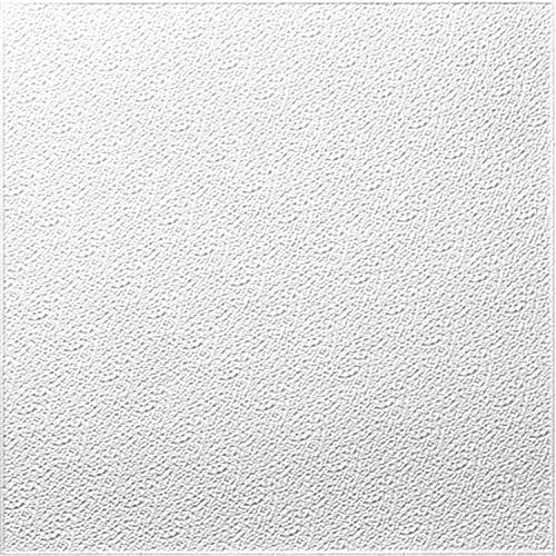 Pannello Polistirolo Decorativo per Soffitto e Parete effetto 3D Isolante Termico spessore medio 9mm dimensioni 50x50cm, Confezione da 10mq (40 pannelli) Colla per Polistirolo Pannelli inclusa (B007)