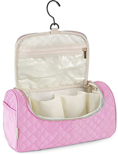 BAGMIND Reiseetui kompatibel mit Dyson Airwrap Complete Styler und Aufsätzen, tragbarer Reise-Organizer mit versteckbarem Haken zum Aufhängen für Airwrap Dupes, Lockenwickler und Zubehör, Pink, Reisen