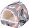 Koomuao Kleintierhöhle für Chinchilla,Kleine Tier Plüsch Höhle,Waschbar Kaninchen Kuschelhöhle,Kuscheln Schlafsack Für Zwergkaninchen/Chinchilla/Hamster (18 * 18 cm, Grau)