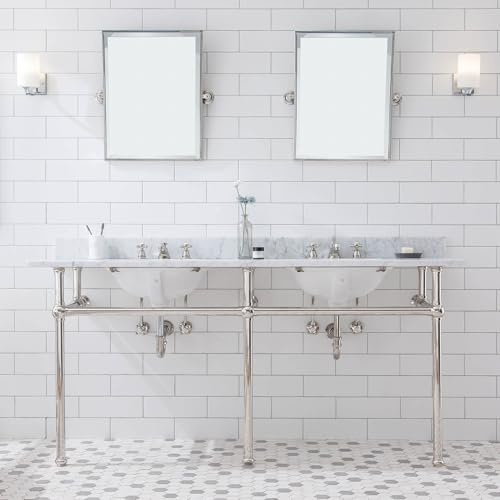 Water Creation Embassy 72 Double Brass Wash Stand in Polished Nickel
