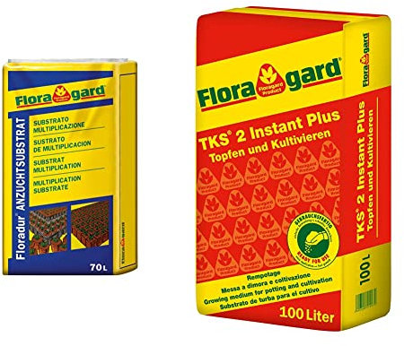 Floragard Floraton 3 Aussaaterde - 70 L - Schildkrötenerde & TKS 2 1 x 100 L - Universalerde für Gemüsepflanzen - Geheimtipp für Chilipflanzen - auch für Grünpflanzen.