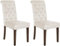 CLP 2er Set Esszimmerstühle Lisburn I Samt I Stoff I Polsterstühle Gesteppt Chesterfield Design, Farbe:Creme, Material:Samt