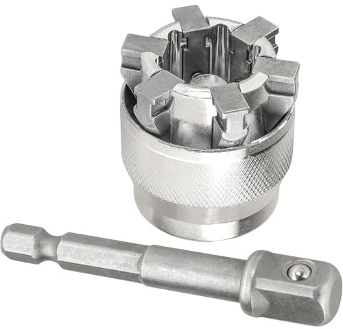 Gasea Universal Socket Wrench Grip Adapter 10–19mm, Multi-Function Adjustable Hex Head Driver Tool with Power Drill Adapter for 3/8 Ratchet, Torque Wrench & Screwdrivers