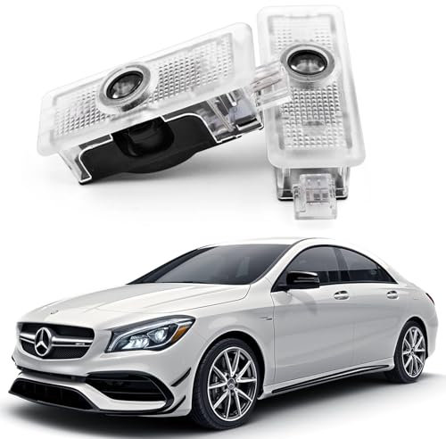 AutoQi Für Mercedes CLA C117 X117 CLS C218 X218 Coupe C205 C207 Cabrio A205 A207 LED AFFALTERBACH Projektor Einstiegsbeleuchtung Laser Logo Türlicht, 2 STK