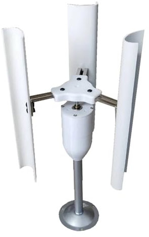 Equipo generador de turbina eólica, Nerador De Turbina Eólica Vertical De 12 V, Cargador De 3 Cuchillas, Modo De Enseñanza De Potencia De Molino De Viento Apto para Terraza, Marina, Autocaravana, Chal
