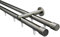 Gardinenstangen Set Isa 2-Lauf mit Innenlauf II Ø 20 mm edelstahl-optik 220