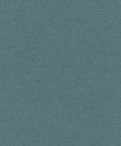 Rasch SCHÖNER WOHNEN-Kollektion Vliestapete LINEN 600230 in Petrol - 10,05 m x 0,53 m
