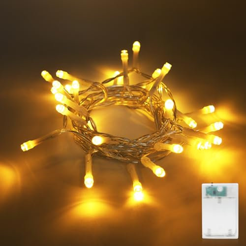 LED Lichterkette Batterie-30 LED Warmweiß Lichterketten mit 6H Timer, Lichterketten für Innen, Weihnachten, Schlafzimmer, Party, Hochzeit