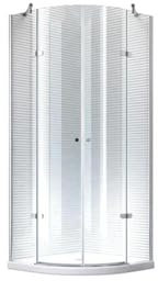 Poseidon Viertelkreis Duschkabine - Dusche - Duschabtrennung 90x90x195cm - R55-6mm (mit Duschtasse)