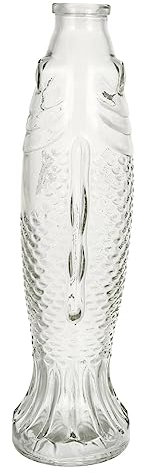 GRIRIW Fish Shaped Glass Bottle Decorative Vase Elegant Design for Home Decor Unique Fish Carafe for Fresh Flowers Delicate Water Bottle for Stylish Interiors