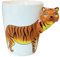 Hoga Max Porzellan Tasse Kaffeebecher 3D Tiermotive 400 ml HF149 (Tiger)