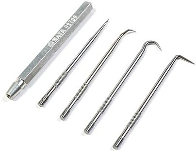 SATA ST09709SJ Juego de Ganchos y Recoger de 5 Piezas con Mango de Aluminio Magnético