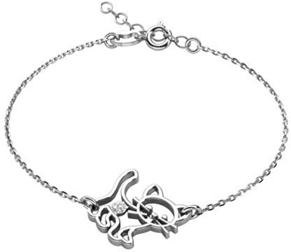 butterfly Charmantes Verstellbares Armband Aus Sterlingsilber Für Kinder Mit Katzenanhänger
