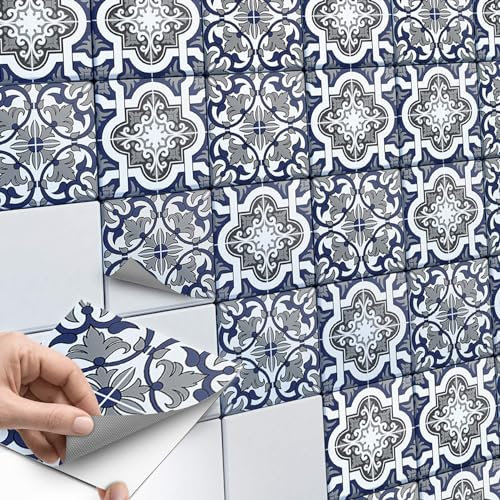 CREATISTO Fliesenaufkleber Fliesenfolie Mosaikfliesen - Selbstklebende Fliesen Folie I Klebefliesen Deko Folien für Fliesen in Küche u. Bad/Badezimmer (20x20 cm I 54 -Teilig)