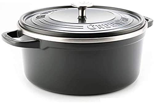 GreenPan Featherweights Runder Schmortopf mit Antihaftbeschichtung, 28cm/6.6 Liter, PFAS-frei, Grau