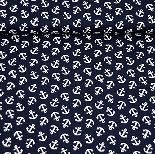 MAGAM-Stoffe Anker Kimi Baumwollstoff Oeko-Tex Meterware 50cm (03. Dunkelblau)