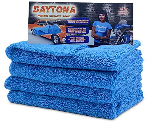 Shinykings Mikrofaser-Tuch für die Auto- & Motorrad-Pflege | Daytona Trockentuch | 4 Stück | Reinigungstuch mit extra feinen Mikrofasern für höhere Schmutzaufnahme