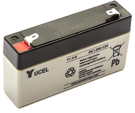 Yucel/Yuasa Y1.2-6 Sealed Lead Acid Battery 6v 1.2ah Standby Backup Burglar Alarm