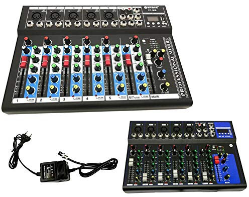 Mixer audio professionale 7 canali usb con echo-delay dj karaoke pianobar