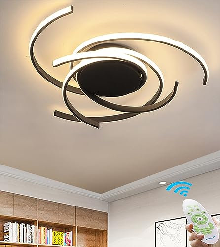 Wohnzimmer Deckenleuchte Schlafzimmer lampe Chic Spirale Design Deckenlampe Modern LED Dimmbar Fernbedienung Jugendzimmer Pendelleuchte Esszimmer Essecke Hausleuchten