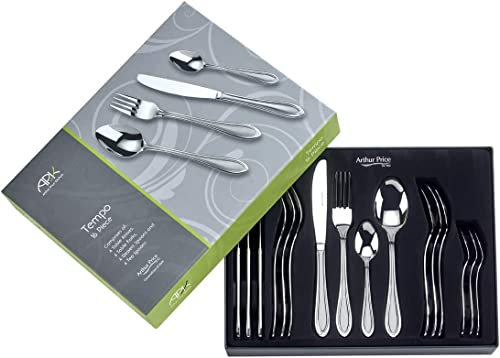 Arthur Price ZAPKTE16 APK Tempo 16 Piece 4 Person Box Set, Stainless Steel