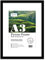 A3 Black Picture Frame With White Mount for A4 (21 x 29.7cm -8.3 x 11.7in) Print, Photo, or Poster. Portrait and Horizontal Wall Hooks