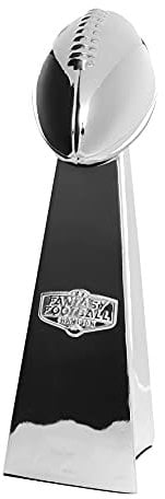 DRAFT NOW Fantasy-Fußball-Trophäe, 35,6 cm, Chrom, Nachbildung, hergestellt für Fantasy-Fußballmeister