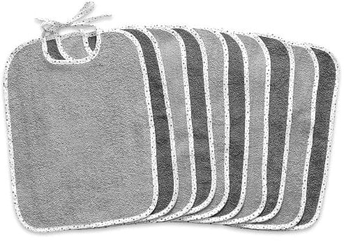KiGATEX 10 x Babylätzchen aus 100% Baumwolle - Verstellbare Lätzchen - Extrem saugfähiger Frottee-Latz zum Binden - Öko-Tex zertifiziert - 30 x 40 cm