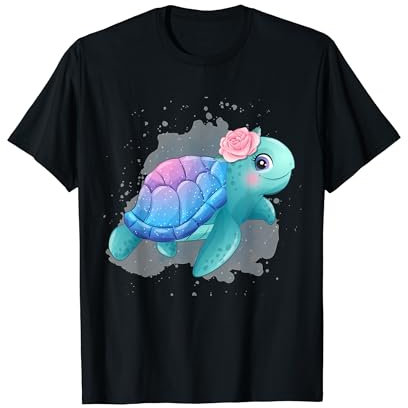 Niedliche Aquarell-Aquarell-Seerose | Meeresschildkröte T-Shirt