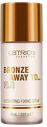 Catrice Bronze Away To... Hydrating Fixing Spray, Nr. C01 Fiji, transparent, für Mischhaut, für trockene Haut, erfrischend, fixierend (50ml)
