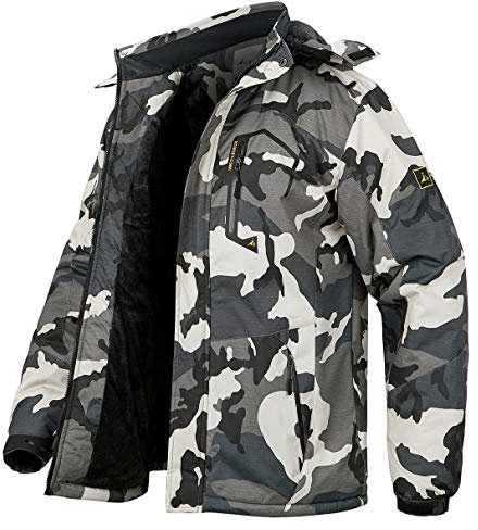 CARWORNIC Veste coupe-vent à capuche pour homme - Pour la randonnée et le snowboard, camouflage, M