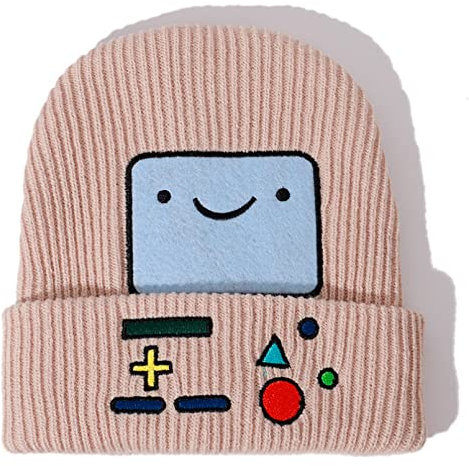 WLLLTY Hut Herbst und Winter Strickmütze Weibliche Spielmaschine Cartoon Warme Mütze Mode Niedliche Smiley-Mütze