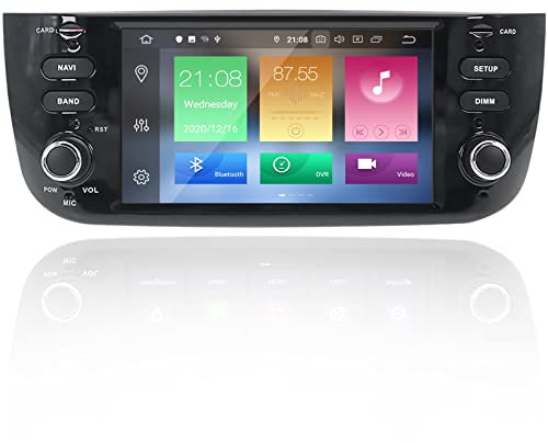 MOOKAKA Android 10 Autoradio 2 din GPS Navigation für FIAT Linea Punto Evo 2009-2015 Multimedia Player Auto Stereo Unterstützung Carplay Bluetooth WiFi DSP RDS 6.2 Zoll Head Unit (PX6,4+64GB)