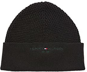 Tommy Hilfiger Herren Th Horizon Beanie AM0AM10348 Gestrickte Mütze, Schwarz (Black), OS