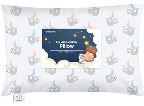 Kopfkissen Kleinkind mit Kissenbezug - Weich Bio Baumwolle Kissen Kinder zum Schlafen - Waschbar Kleinkind Kopfkissen - Kinderkopfkissen für Kleinkinder - Kinderkissen (Moon Sloth)